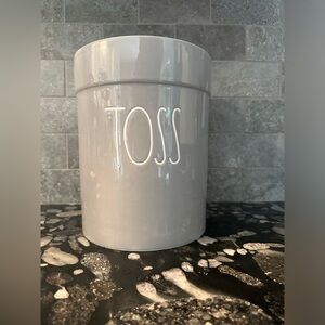 Rae Dunn “Toss” Ceramic Trash Can